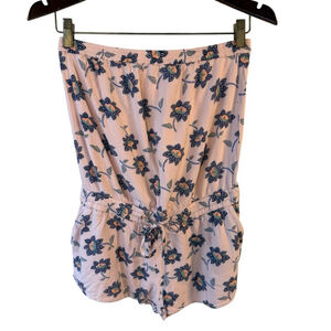 Talula Pink Floral Strapless Romper Size XS Boho Festival Lightweight Summer